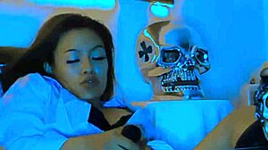 Latina squirts in dildo orgasm.