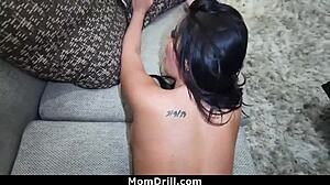 Alexa Payne gives blowjob to release pent-up cum