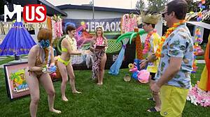 Jerkaoke summertime orgy with Madison Morgan.