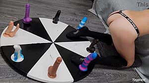 Petite Teen Rides Big Black Cock Dildo