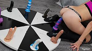 Petite Teen Rides Big Black Cock Dildo