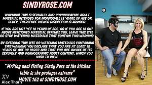 Sindy Rose Gets Extreme Anal Fisting on Kitchen Countertop, Causing Prolapse