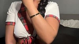 Horny British girl orgasms from solo toy play