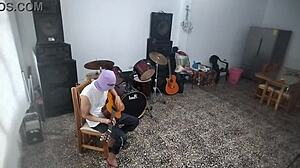 My best friend waits for me to leave, then masturbates to big cock in the music room