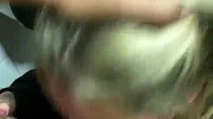 Latina Blonde Slut Sucking Black Cock in Cinema Bathroom!