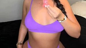 amateur brunette slut uses toys for squirting orgasm in college webcam masturbation