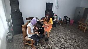 My best friend waits for me to leave, then masturbates to big cock in the music room