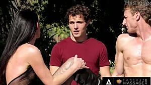 india summer rides husband's cock through gloryhole