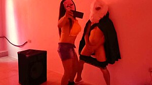 halloween started off very well i fucked a big rabbit at the nightclub real porn at the nightclub