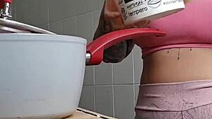 Calling Neighbor for Lunch in Tight Shorts