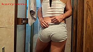 hey, my friend sneaks into the bathroom and i bang her hard!