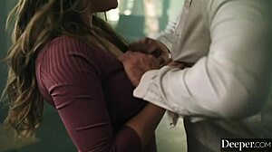 Kayden TAKES CONTROL, TITTY FUCKS Mistress Lena in ROUGH 3SOME