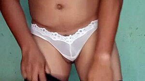 Excited In White Thong