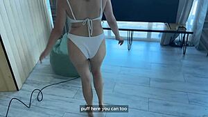 Babe Shows Juicy Pussy for Cum!