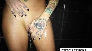jezebelle bond feels steamy emotions while masturbating in the shower