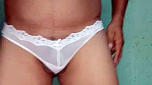 Excited In White Thong