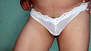 Excited In White Thong