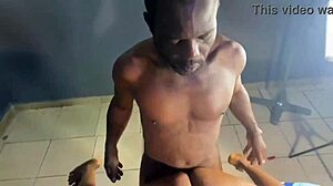 old man fucks sexyskaly bent over in bed quickie