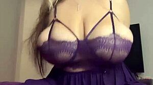 Intensely Groping My Juicy Big Natural Tits On The Bed