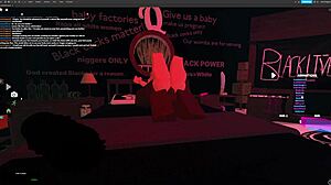 Blonde Woman Experiences Rough Encounter with Big Black Cock in Virtual Studio