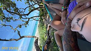 Public Fingering At The Beach!