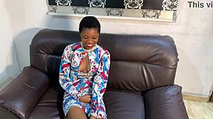 African Amateur Horny Blessing Fingers Small Tits In Pretty Casting Interview