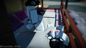 They returned for another intense threesome session with a follower, including doggystyle, riding, and blowjob