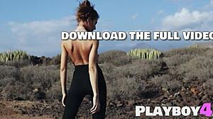 petite milf babe strips naked and poses her pussy outdoor