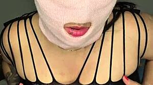 Naughty Masked Babe Pounds Her Pussy