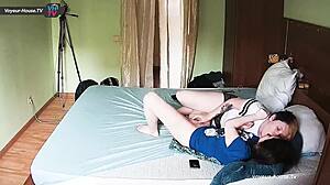 young chick fingered hard by lesbi butch