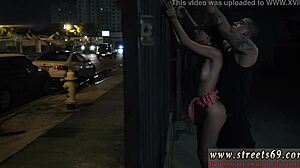 Leather handjob domination for bound teen 18+.