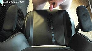 Redhead teen masturbates to massive cum spray in bedroom