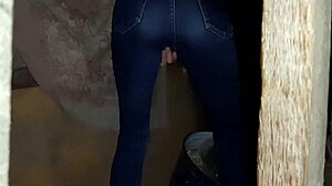 I Caught A Brunette Stranger Masturbating In Jeans In An Abandoned Place, Leading To Intense Orgasm