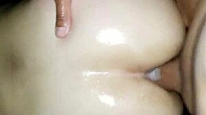 horny milf couple with big ass and big cock in homemade anal blowout.