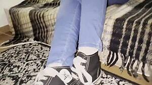 Skinny Brunette's First Homemade Video