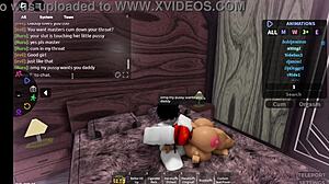 Roughly fucking a fan bent over in doggystyle position inside a roblox condo