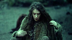 Fantasy bare maidens masturbate outdoors in cosplay.