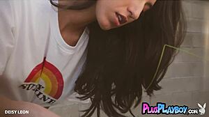 Kay Lovely Undresses Outdoors With Latina Babe