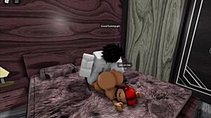 Roughly fucking a fan bent over in doggystyle position inside a roblox condo