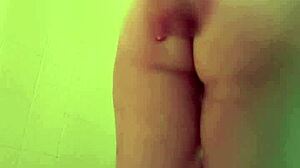 Slut shows pussy and ass for anal