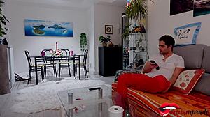 Sexy elf miriam prado masturbates her tight pussy and gives a christmas handjob in pov