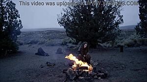 Fantasy bare maidens masturbate outdoors in cosplay.