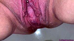 Creampie Pussy Pees and Farts in Bathroom