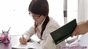 Teen gets titfucked and facialized with monster cock 😍