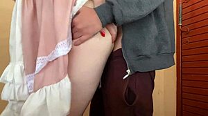 Hot maid bends over for intense doggystyle