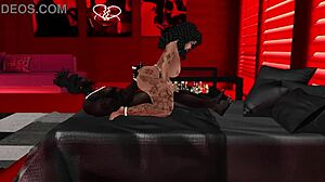 Watch this big ass ebony deepthroat a monster black cock!