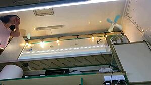 The Boss Feels Naughty Playing With His Sexy Shop Assistant's Shaved Pussy While She Talks To The Customer.