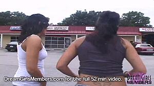 Cora And Kendra Strip Nude Outdoors In Tampa