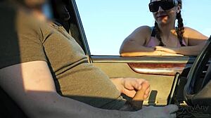 Wife Flashes Stranger In Public Park For Incredible Blowjob!