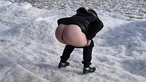 Milf With Hairy Pussy Pissing Outdoors In Sea Compilation